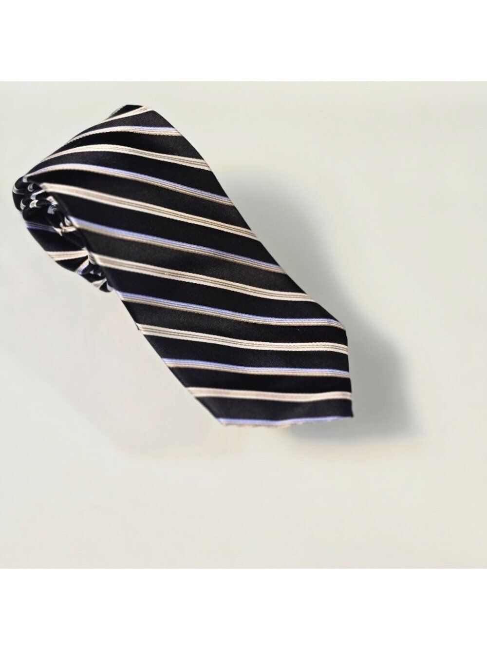 Chaps Men’s Designer Neck Tie Hand Made 100% Silk Striped Dress Tie